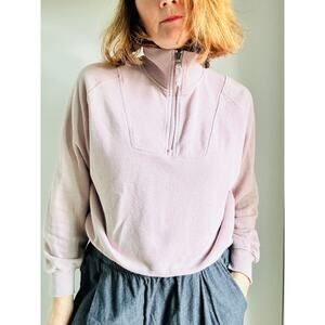 Prana Cozy Up Light Pink Quarter-Zip Pullover Size M Activewear Hiking Outdoor